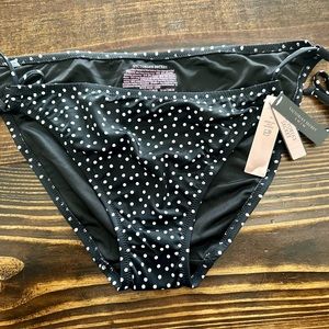Victoria's Secret swim bottoms, polka dot side ties, XL, NEW WITH TAGS